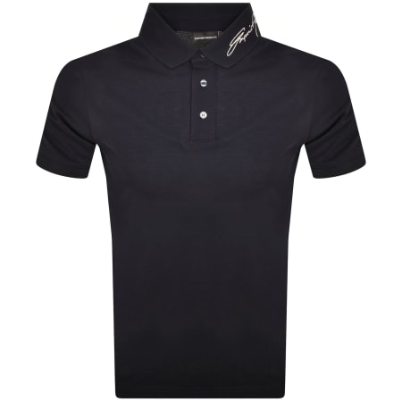 Product Image for Emporio Armani Logo Collar Polo Iconico Navy