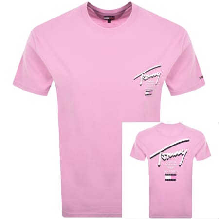 Product Image for Tommy Jeans Signature City T Shirt Pink
