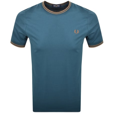 Product Image for Fred Perry Twin Tipped T Shirt Dark Petrol Blue
