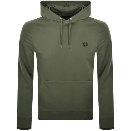 Product Image for Fred Perry Tipped Hoodie Wreath Green