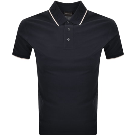 Product Image for Emporio Armani Logo Collar Polo Navy