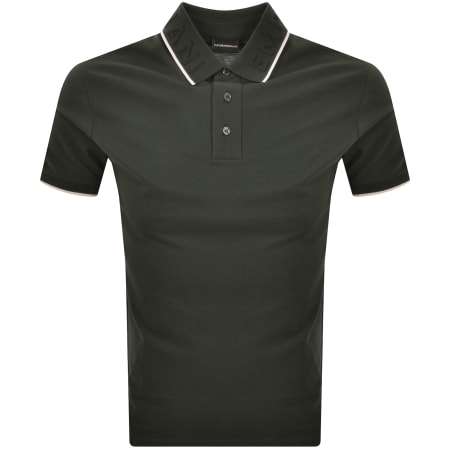Product Image for Emporio Armani Logo Collar Polo Green