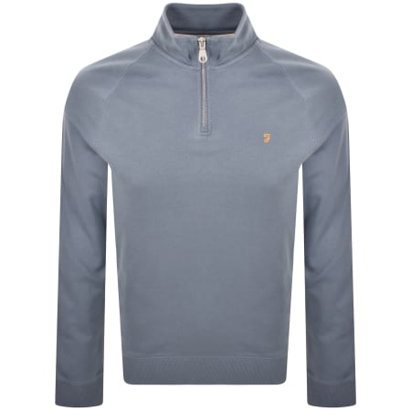 Product Image for Farah Jim Quarter Zip Sweatshirt Blue