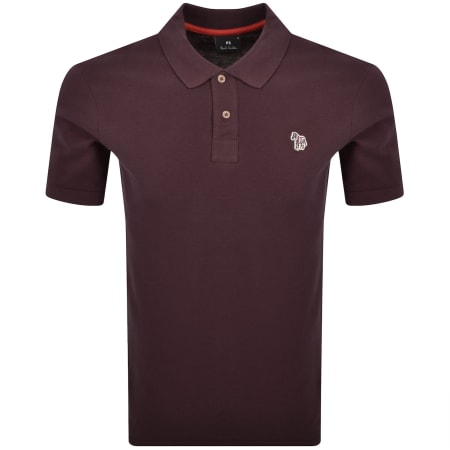 Product Image for Paul Smith Zebra Logo Badge Polo T Shirt Burgundy
