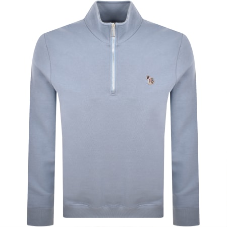 Product Image for Paul Smith Half Zip Zebra Sweatshirt Blue