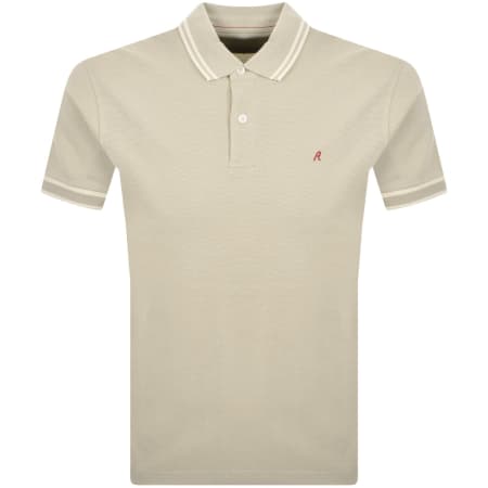 Product Image for Replay Short Sleeved Logo Polo T Shirt Beige
