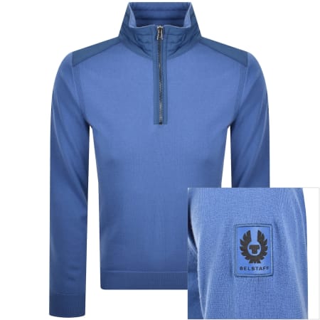 Recommended Product Image for Belstaff Kilmington Quarter Zip Jumper Blue