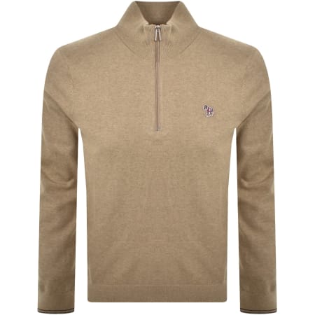 Product Image for Paul Smith Half Zip Zebra Logo Jumper Brown