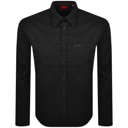 Product Image for HUGO Long Sleeved Egrin Shirt Black