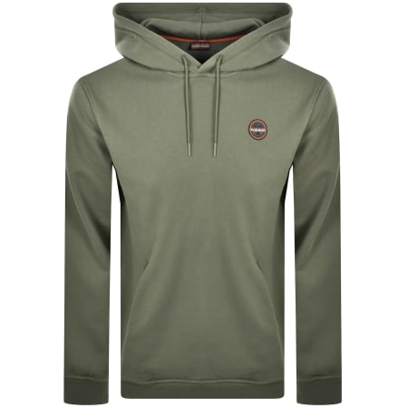 Product Image for Napapijri B Badge Hoodie Tea Leaf Green