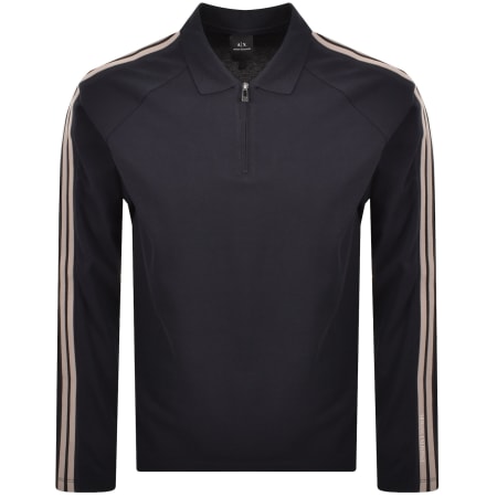 Product Image for Armani Exchange Stripe Polo T Shirt Navy