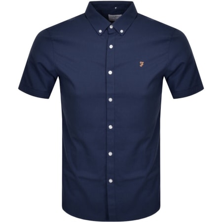 Product Image for Farah Brewer Slim Short Sleeve Shirt Navy
