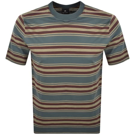 Product Image for Paul Smith Stripe Logo T Shirt Blue