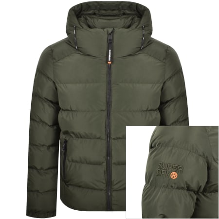 Product Image for Superdry Hooded Sports Puffer Jacket Green