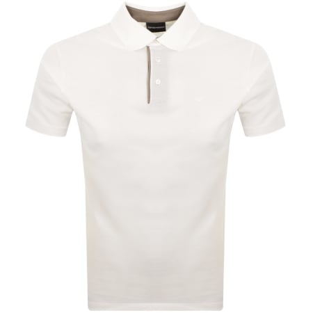 Product Image for Emporio Armani Contrast Placket Polo Snow White
