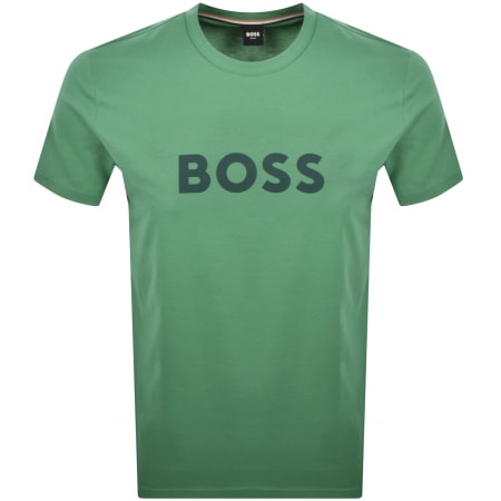 Product Image for BOSS Beachwear Logo T Shirt Open Green