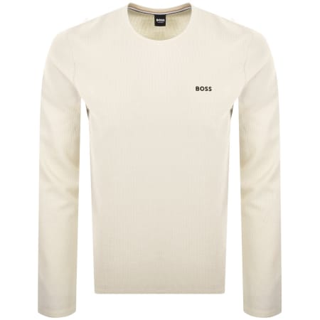 Product Image for BOSS Waffle Long Sleeve T Shirt Cream