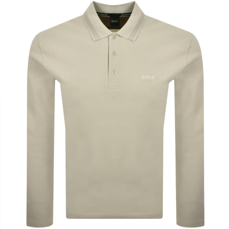 Product Image for BOSS Plisy Long Sleeve Polo T Shirt Beige