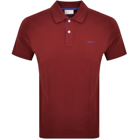 Product Image for Gant Collar Contrast Rugger Polo T Shirt Red
