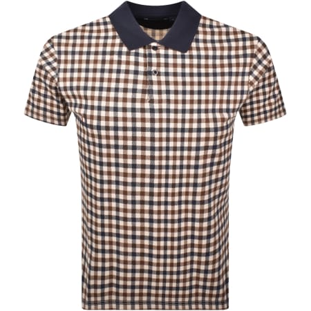 Product Image for Aquascutum Check Polo T Shirt Navy
