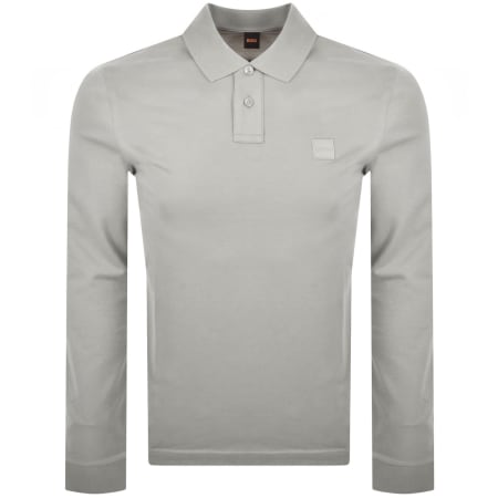 Product Image for BOSS Long Sleeve Passerby Polo T Shirt Grey