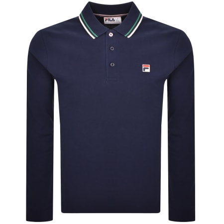 Product Image for Fila Vintage Monte Long Sleeve Polo T Shirt Navy