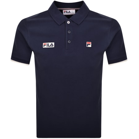 Product Image for Fila Vintage Tipped Rib Basic Polo T Shirt Navy