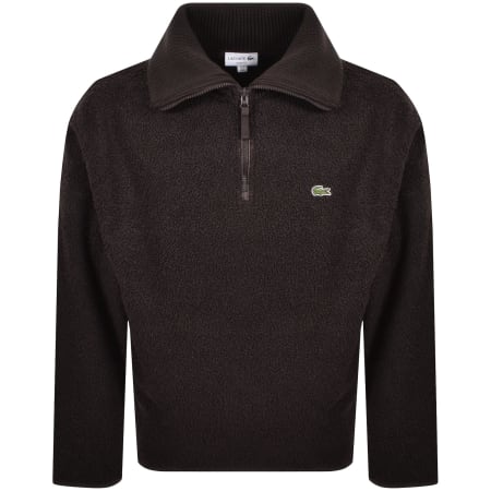 Product Image for Lacoste Quarter Zip Knit Fleece Brown