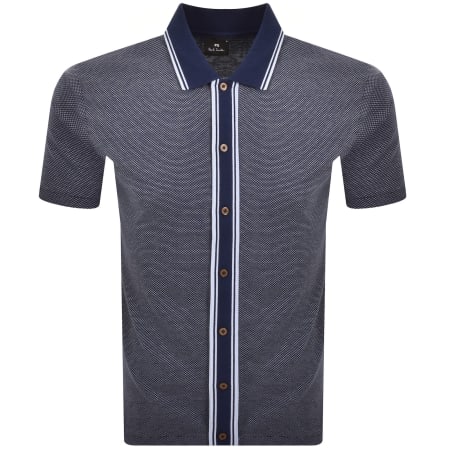 Product Image for Paul Smith Button Front Polo T Shirt Blue