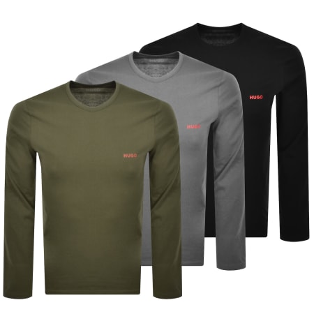 Product Image for HUGO 3 Pack Long Sleeve T Shirts