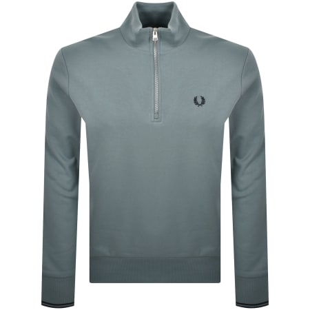 Product Image for Fred Perry Half Zip Sweatshirt Stockport Blue