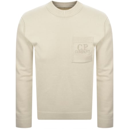 Product Image for CP Company Crew Neck Knit Jumper Cream