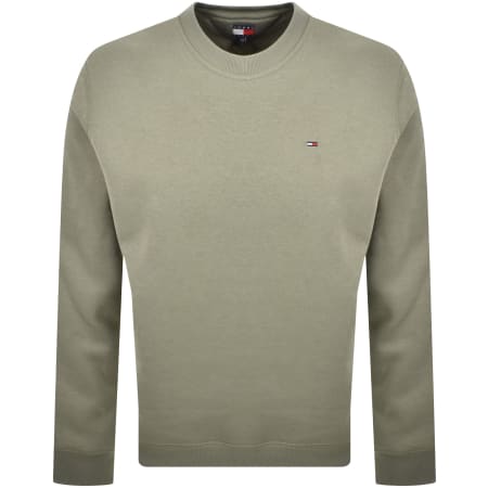 Product Image for Tommy Jeans Flag Logo Sweatshirt Green