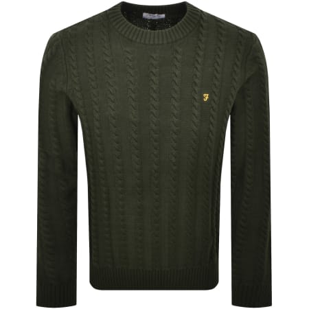 Product Image for Farah Knight Cable Knit Jumper Evergreen