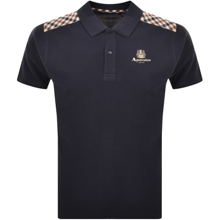Product Image for Aquascutum Check Shoulder Polo Navy