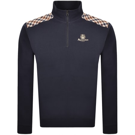 Product Image for Aquascutum Active Quarter Zip Sweatshirt Navy