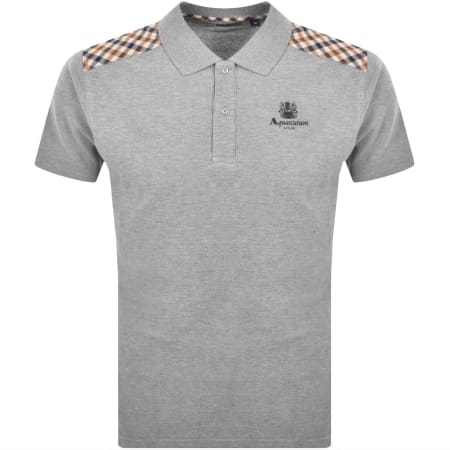 Product Image for Aquascutum Check Shoulder Polo Grey
