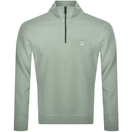 Product Image for BOSS Zetrust Quarter Zip Sweatshirt Green