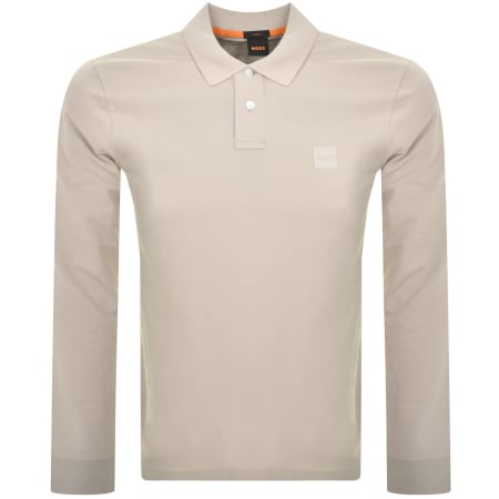 Product Image for BOSS Long Sleeve Passerby Polo T Shirt Beige