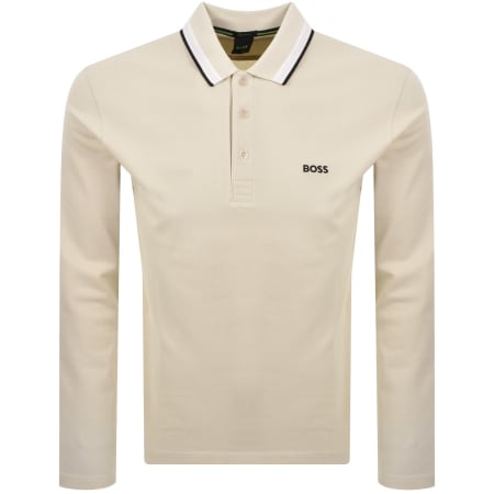 Product Image for BOSS Plisy Long Sleeve Polo Cream