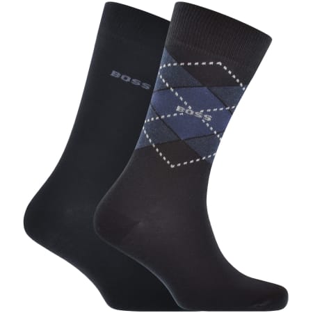 Product Image for BOSS 2 Pack Argyle Crew Socks Dark Blue
