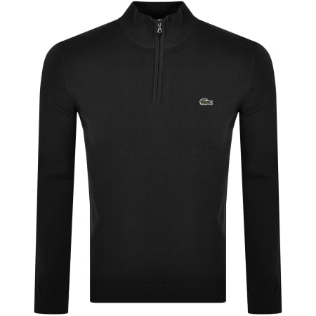 Product Image for Lacoste Quarter Zip Logo Knit Jumper Black