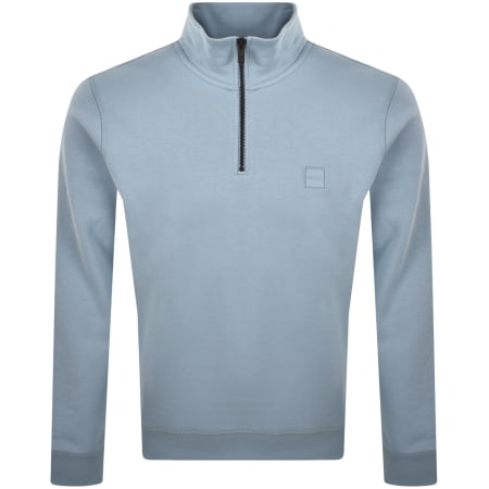 Product Image for BOSS Zetrust Quarter Zip Sweatshirt Blue