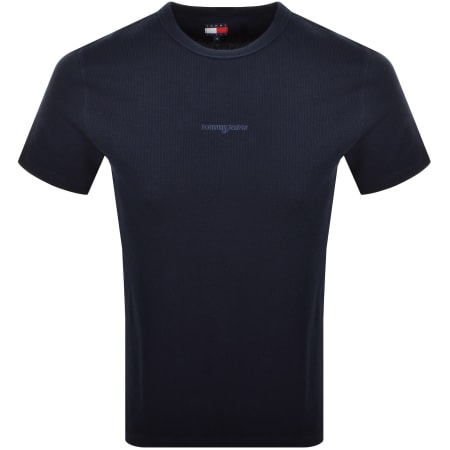 Product Image for Tommy Jeans Slim Waffle T Shirt Navy