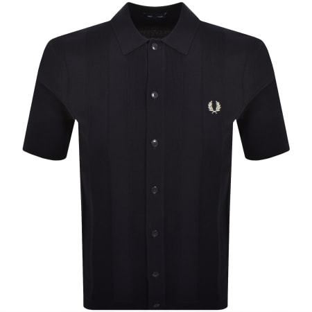 Product Image for Fred Perry Vertical Stripe Knit Polo Shirt Navy