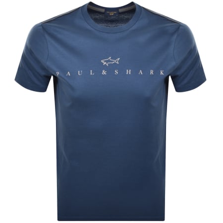 Product Image for Paul And Shark Printed Logo T Shirt Blue