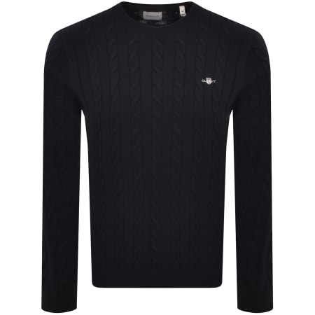 Product Image for Gant Classic Cotton Cable Knit Jumper Navy