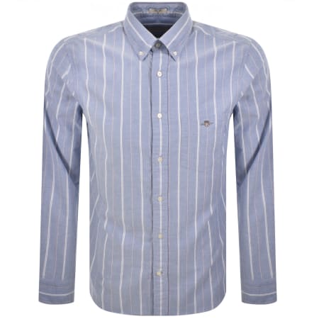Product Image for Gant Long Sleeved Oxford Stripe Shirt Blue
