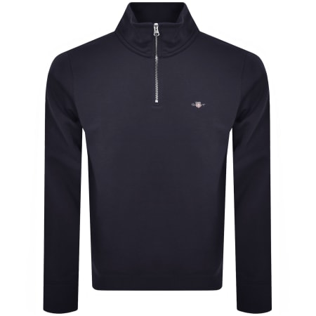 Product Image for Gant Shield Reg Shield Half Zip Sweatshirt Navy