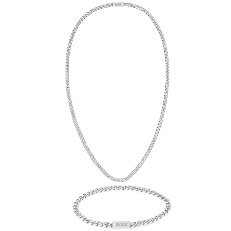 Product Image for BOSS Chain Necklace And Bracelet Silver